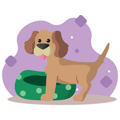 Colored cute dog character Vector