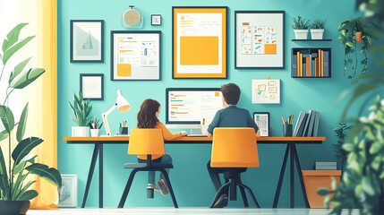 Relaxed Remote Work Scene in a Personalized Space