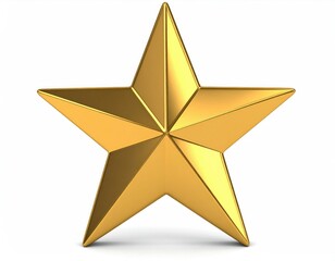 Golden 3D Metal Christmas Star Decoration