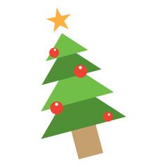 Colored minimalist christmas tree icon Vector