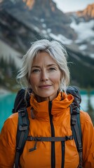 Mature woman hiking
