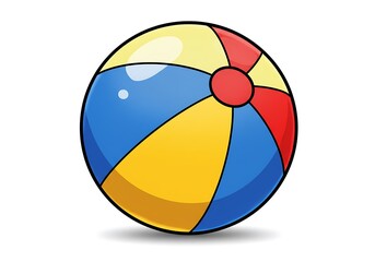 Colorful Beach Ball: A Playful, Cartoon Illustration