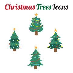 Christmas trees design icon set , Vector