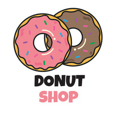 Donut shop logo icon. Vector