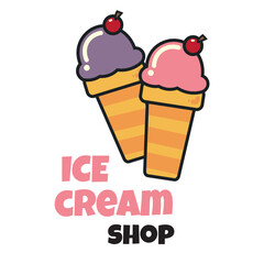 Ice cream cone shop. Vector