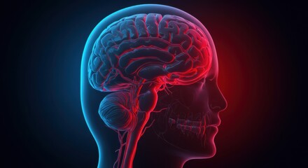 Detailed Visualization of Human Brain Anatomy with Neural Pathways and Cerebral Structures Highlighted