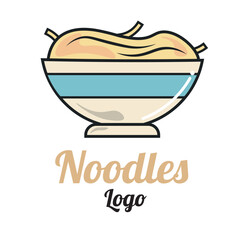 Noodles bowl logo icon. Vector