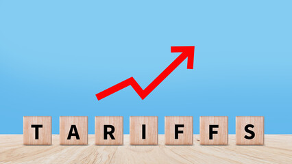 Import tariffs increase concept, Government import tax to boost economy, Industrial growth tax, Trade import tax increase, Trade war policy for development