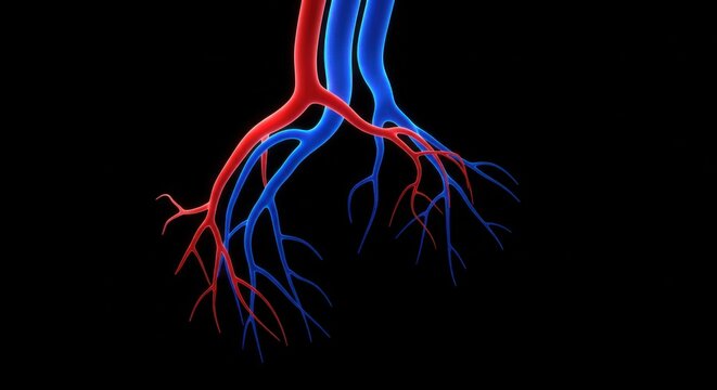 visual representation of human arterial and venous network showcasing blood flow dynamics