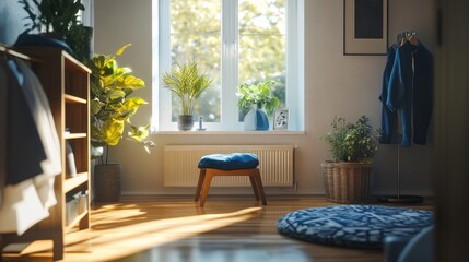 Cozy bedroom interior with natural light
