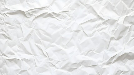 Fototapeta premium Crumpled White Paper Texture Background, Wrinkled Surface Detail