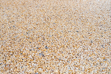 natural floor covering with small stones in the interior