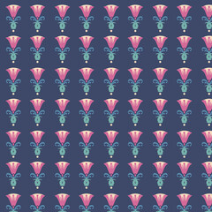 Stylized lily flower pattern in classic style
