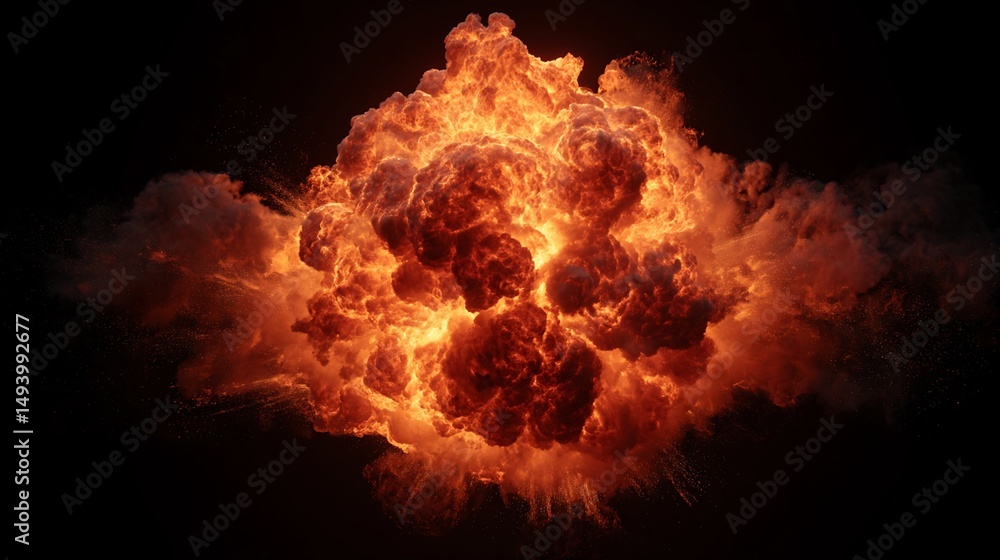 Aufkleber digital rendering of a large fireball explosion