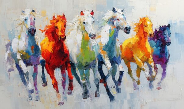 RU&Eacute;E DE CHEVAUX COLOR&Eacute;S