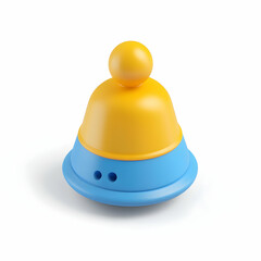 Yellow and blue toy bell 3D render
