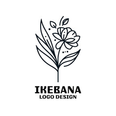 Ikebana Vector Logo Design