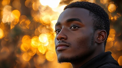 Young Man Contemplative Outdoors
