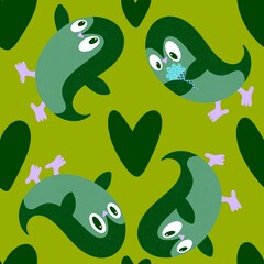 Christmas animals seamless penguin pattern for wrapping paper and fabrics