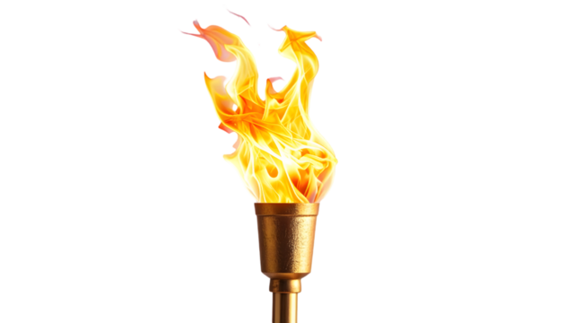 Burning Flame on Golden Torch