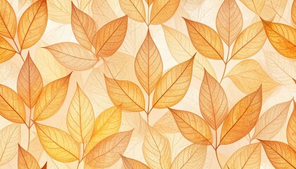 Golden Autumn Translucent Leaves in Amber Tones