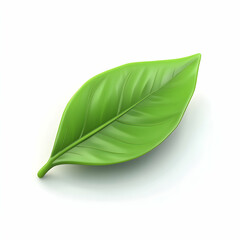 Fototapeta premium Single Green Leaf 3D Render