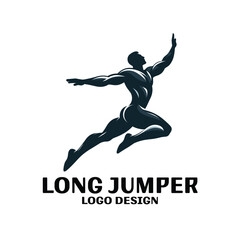 Long jumper Vector Logo Design