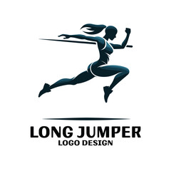 Long jumper Vector Logo Design