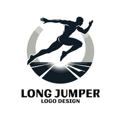 Long jumper Vector Logo Design