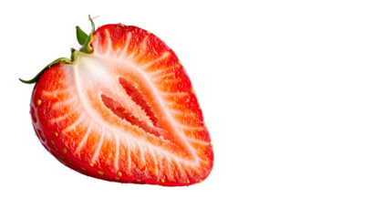 Strawberry Half on Transparent Background