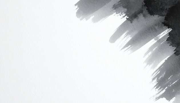 Ink Wash Abstract Black Brushstrokes on White