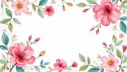 Fototapeta premium Delicate watercolor floral pattern, perfect for spring promotions , template, celebration, trendy