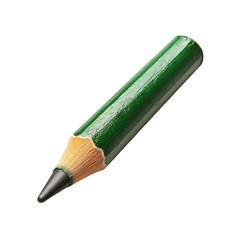 Close-up of a Sharpened Green Pencil on Transparent Background