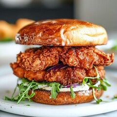 Crispy fried chicken sandwich
