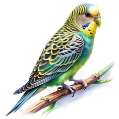 Fototapeta premium Water color bird parrot on white background