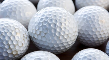 Closeup of Many White Golf Balls Texture