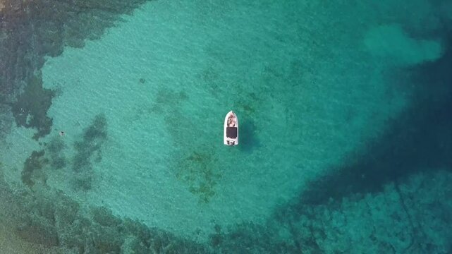 Brac Island in Croatia. Bol town in aerial view.