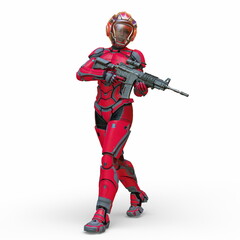 サイバーウーマン　3DCGレンダリング