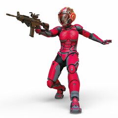 サイバーウーマン　3DCGレンダリング