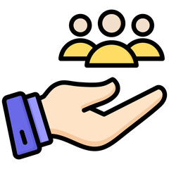 Team lineal color icon. Simple vector icon design in lineal color style. Editable vector format