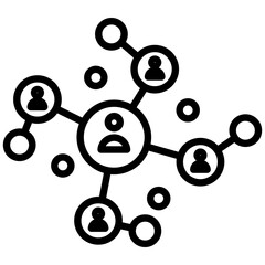 Networking outline icon. Simple vector icon design in outline style. Editable vector format