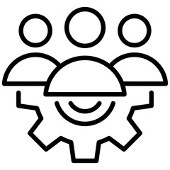 Team management outline icon. Simple vector icon design in outline style. Editable vector format