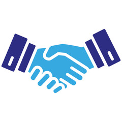 Obraz premium Handshake solid dual color icon. Simple vector icon design in solid color style. Editable vector format