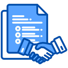 Fototapeta premium Agreement blue color icon. Simple vector icon design in blue color style. Editable vector format