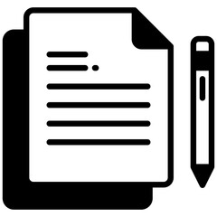 Contract mixed glyph icon. Simple vector icon design in glyph style. Editable vector format