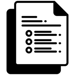 List mixed glyph icon. Simple vector icon design in glyph style. Editable vector format