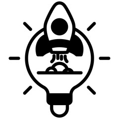 Startup mixed glyph icon. Simple vector icon design in glyph style. Editable vector format