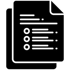 List gylph icon. Simple vector icon design in gylph style. Editable vector format