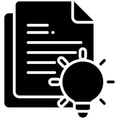 Document gylph icon. Simple vector icon design in gylph style. Editable vector format