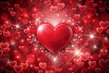 Heartfelt Red Romantic Background